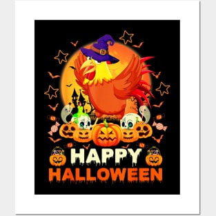 Boo Ghost Scary Pumpkin Moon Witch Rooster Halloween Posters and Art